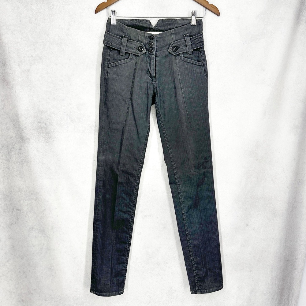 Y2K French Connection High Rise‎ Skinny Jeans Grey Charcoal Women's Size 2